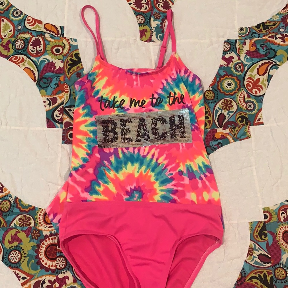 *SOLD. Girls Justice tie-dye girls swimsuit